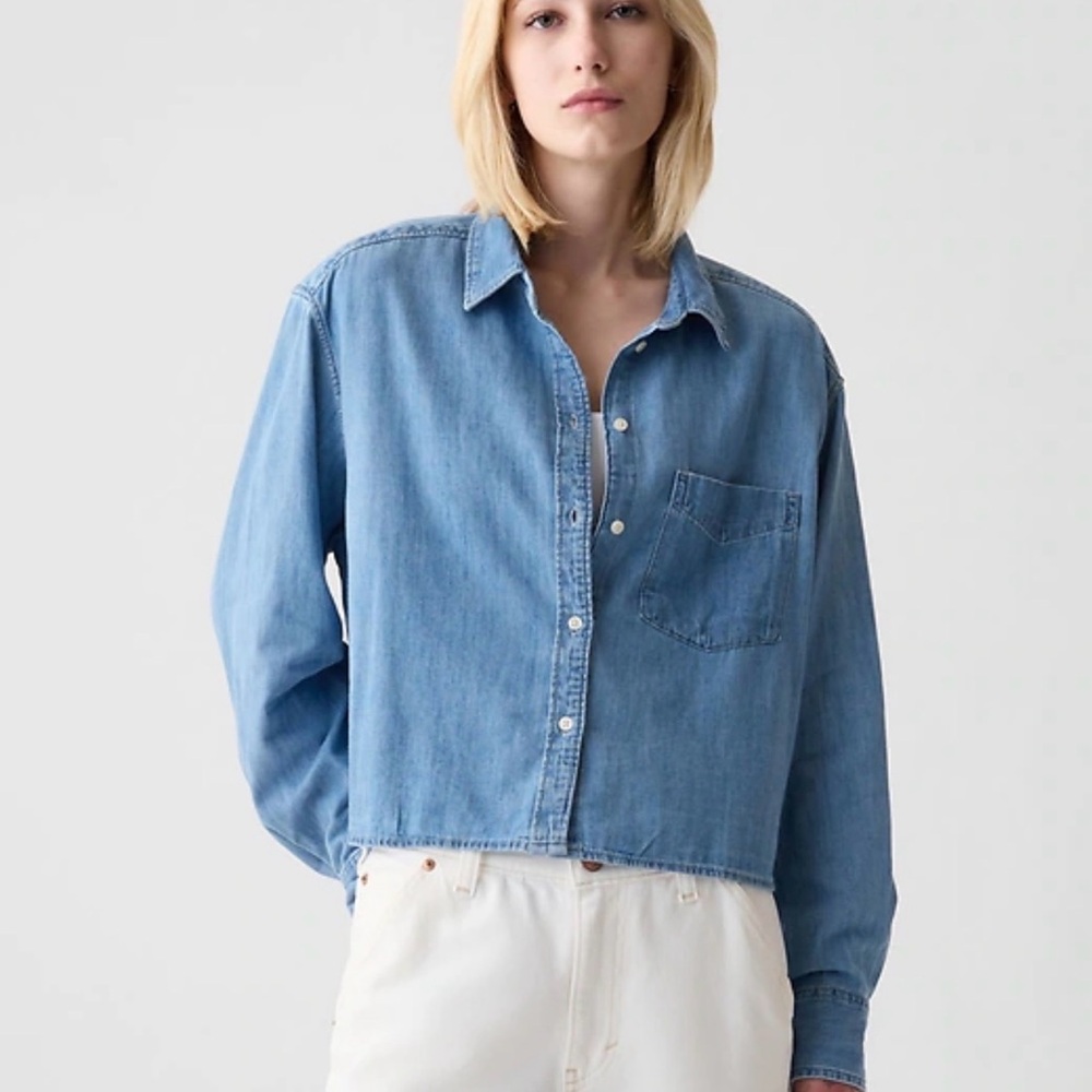 Old Navy Blue Denim Long Sleeve Shirt